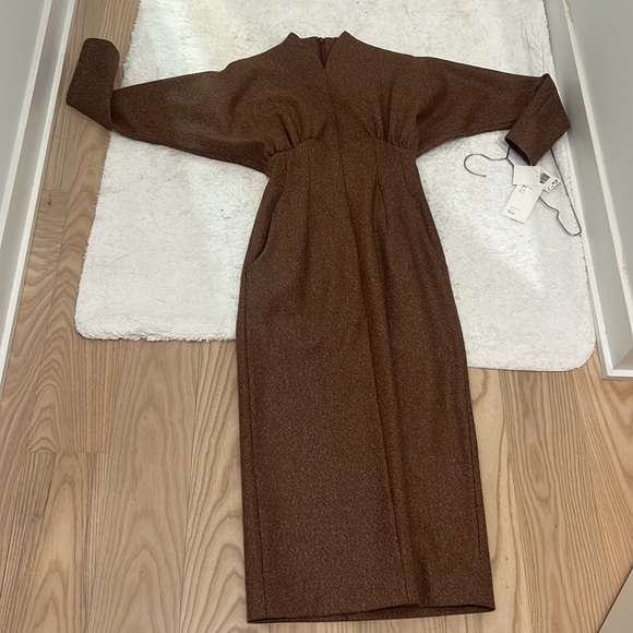 [Open to trade]Mame Kurogouchi top designer MM22FW Melange Flannel Dress - Picture 7 of 17